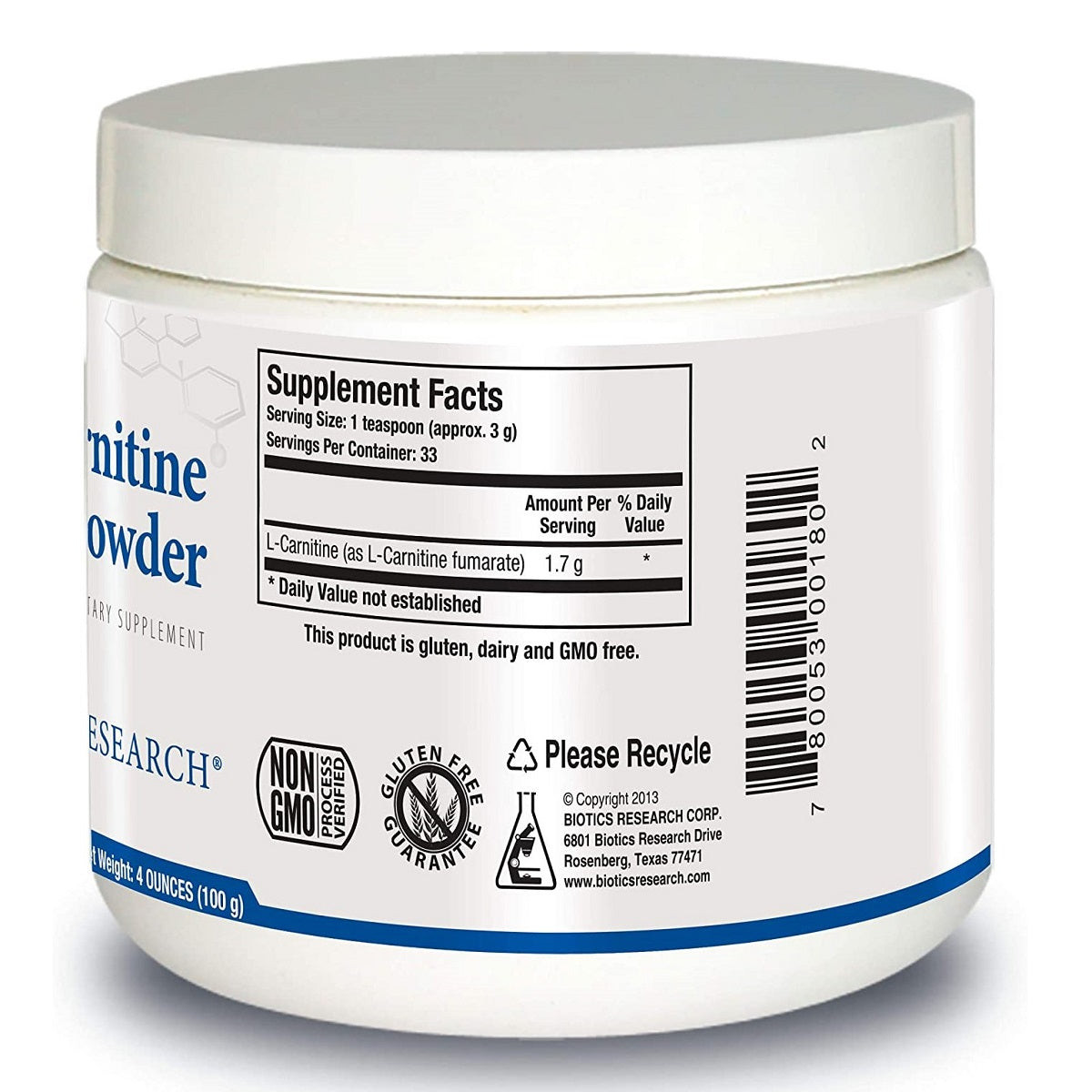 l carnitine research Advanced Research L-Carnitine with Vitamin B1 100 Veg Capsules main image 1