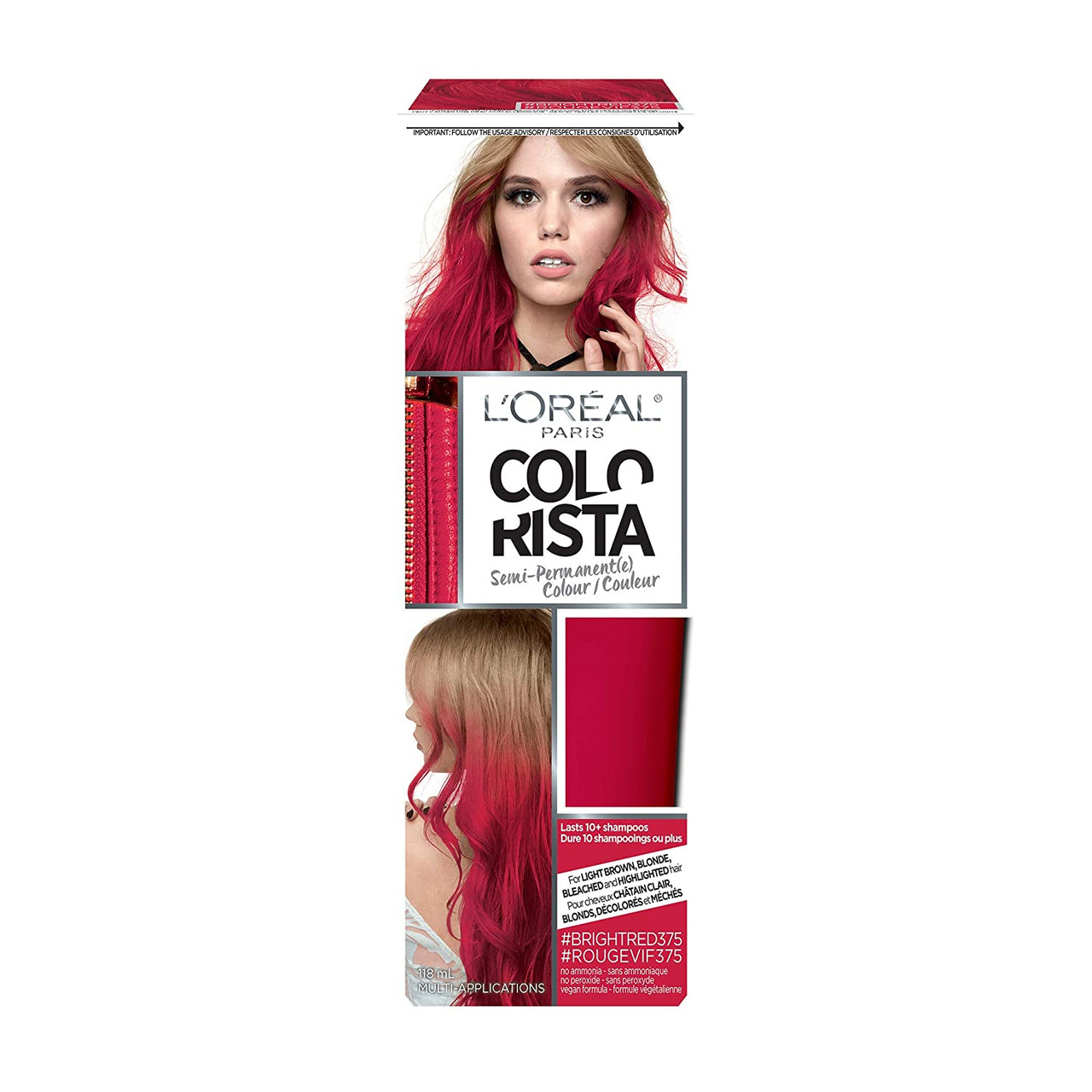 L'Oreal Paris Colorista Semi-Permanent Hair Color for Platinum, Light and Medium Blondes, Bleached hair L'Oreal Paris Colorista Semi-Permanent Hair Color for Platinum, Light and Medium Blondes, Bleached hair