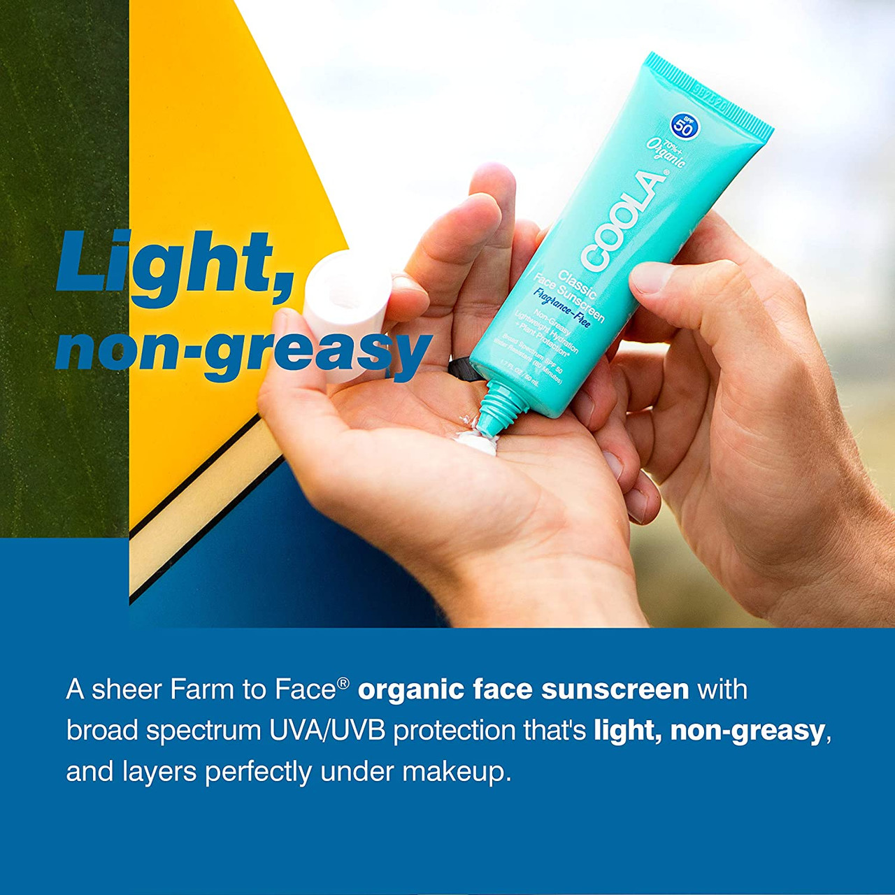 Coola Classic Face Organic Sunscreen Lotion SPF 50 - Fragrance Free 50