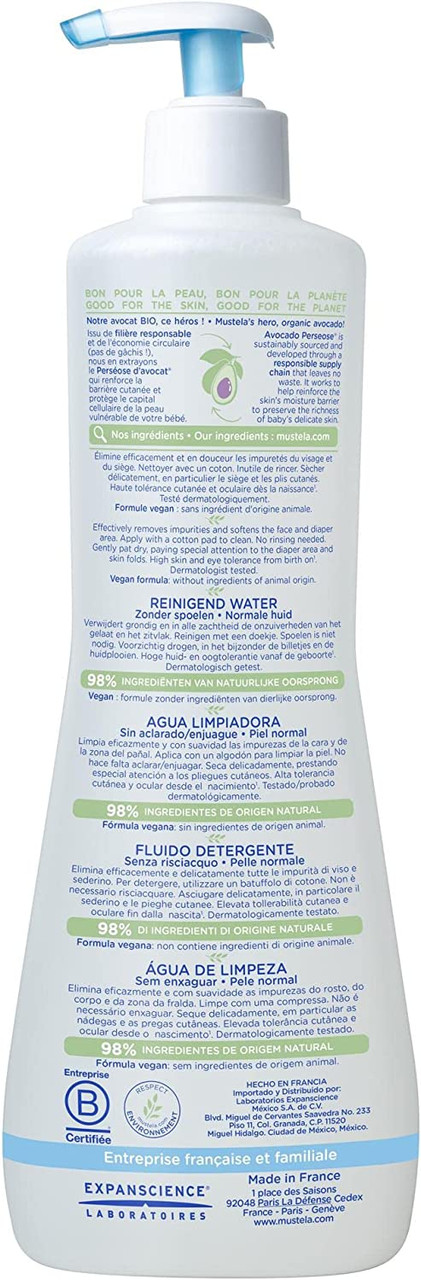 Eau Nettoyante sans rinçage (500ml) - Mustela - Mustela Bébé