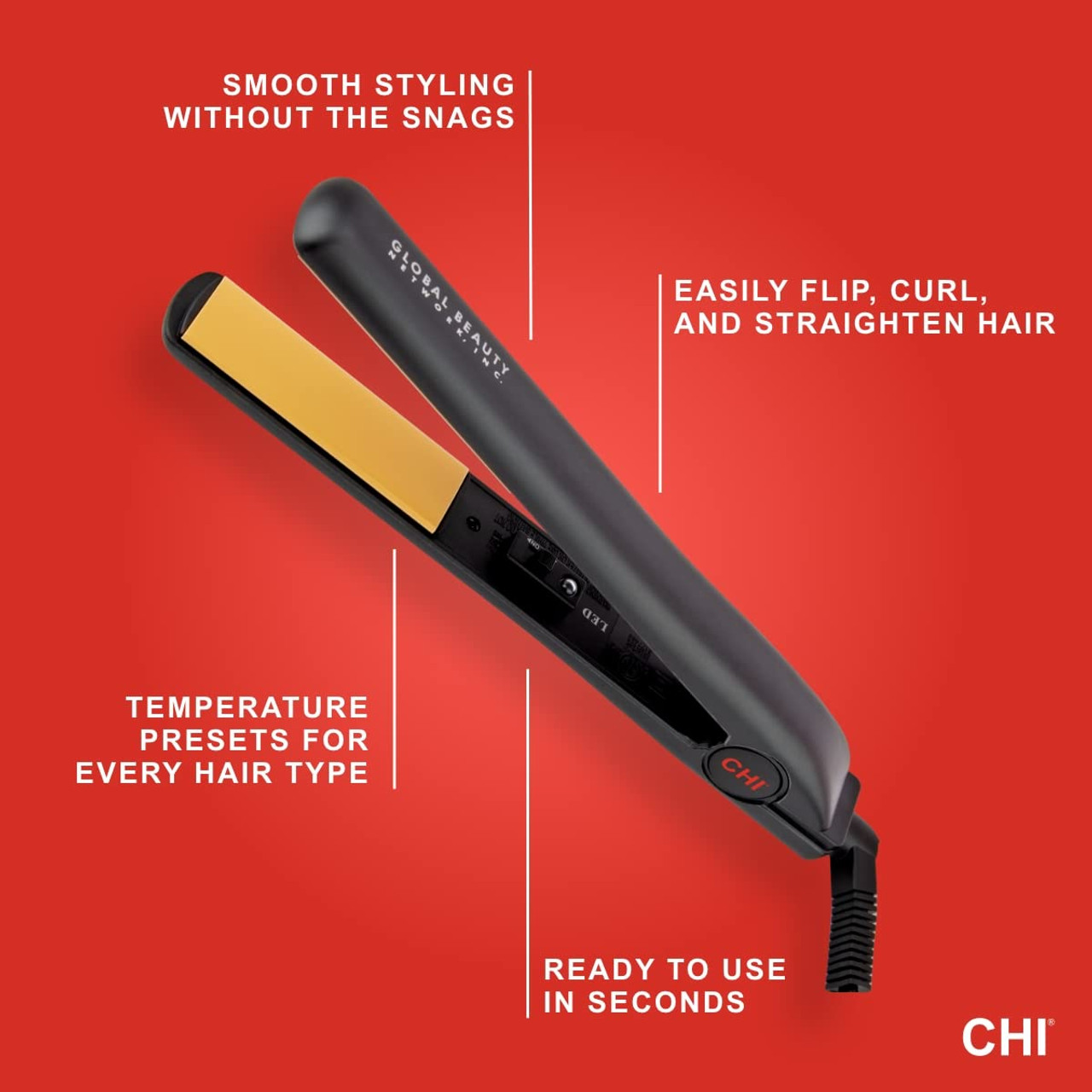 CHI ORIGINAL CERAMIC HAIRSTYLING IRON FOR SILKY SMOOTH HAIR 2519  STRAIGHTENER 734888213527  eBay