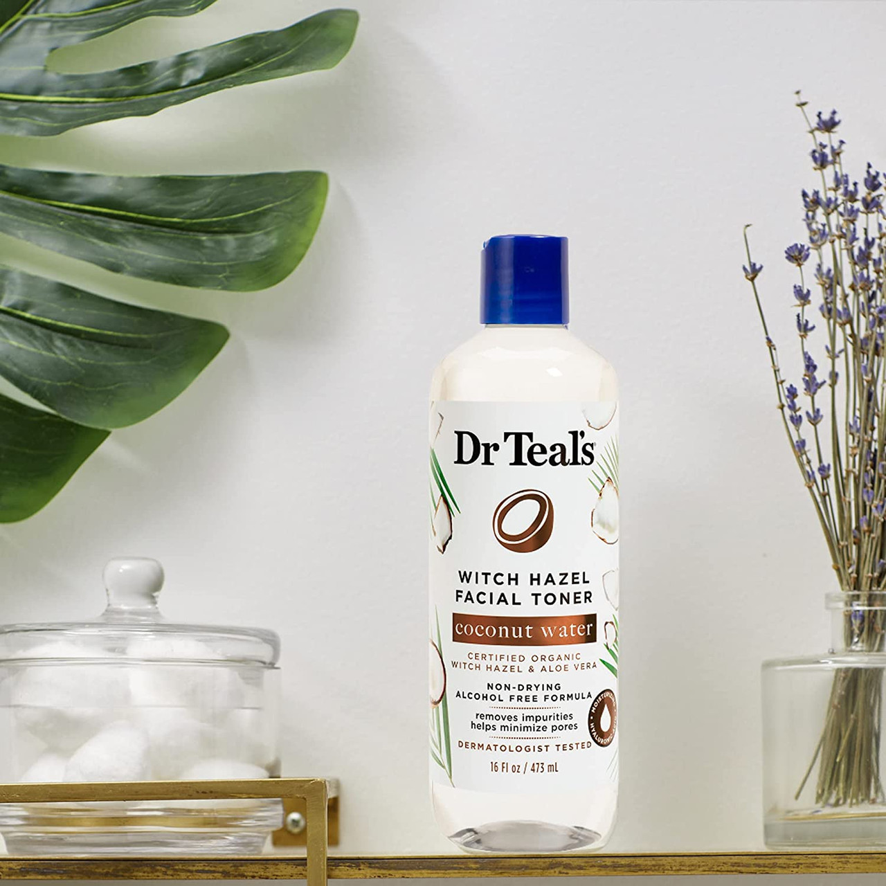 Dr Teals Witch Hazel Facial Toner, Coconut Water, 16 fl oz (Pack of 2)