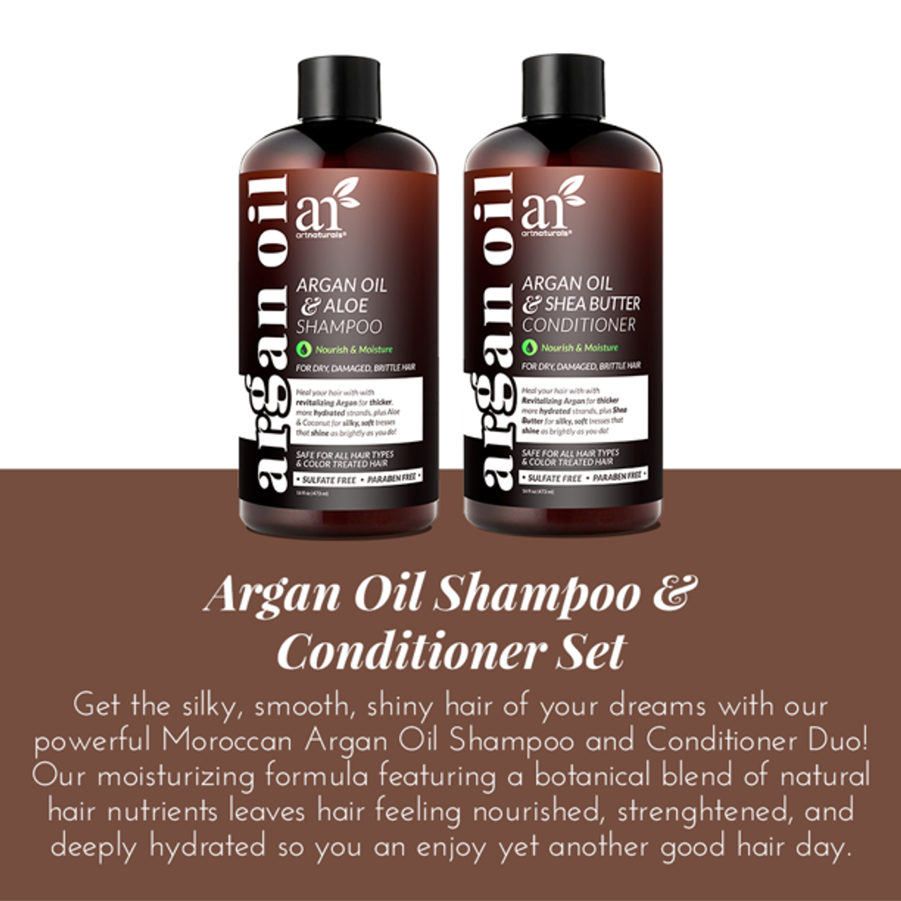 ArtNaturals Moroccan Argan Oil Moisturizing Shampoo (16 Fl Oz / 473ml)