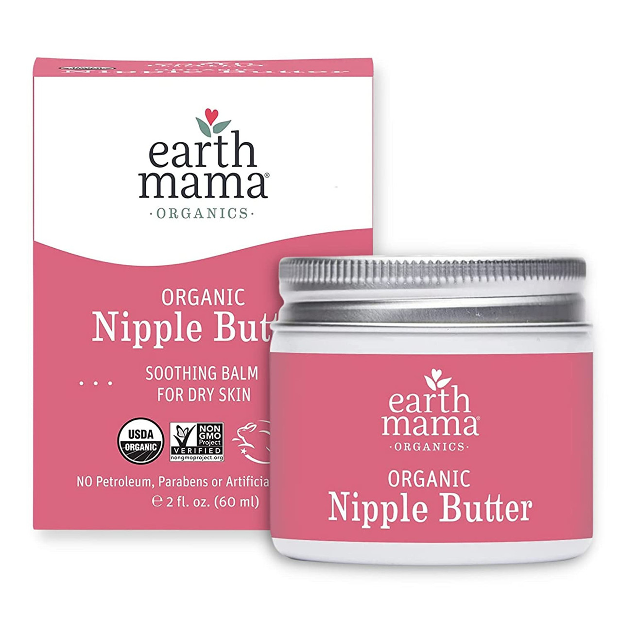  Organic Nipple Butter Breastfeeding Cream by Mother To Mother   Lanolin-Free, Safe for Nursing & Dry Skin, Non-GMO Project Verified, 2 FL  oz, White, 2 Ounce : Baby