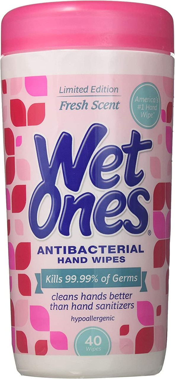 Wet Ones Antibacterial Hand Wipes, Citrus Scent, 40 Count (Pack of 6)