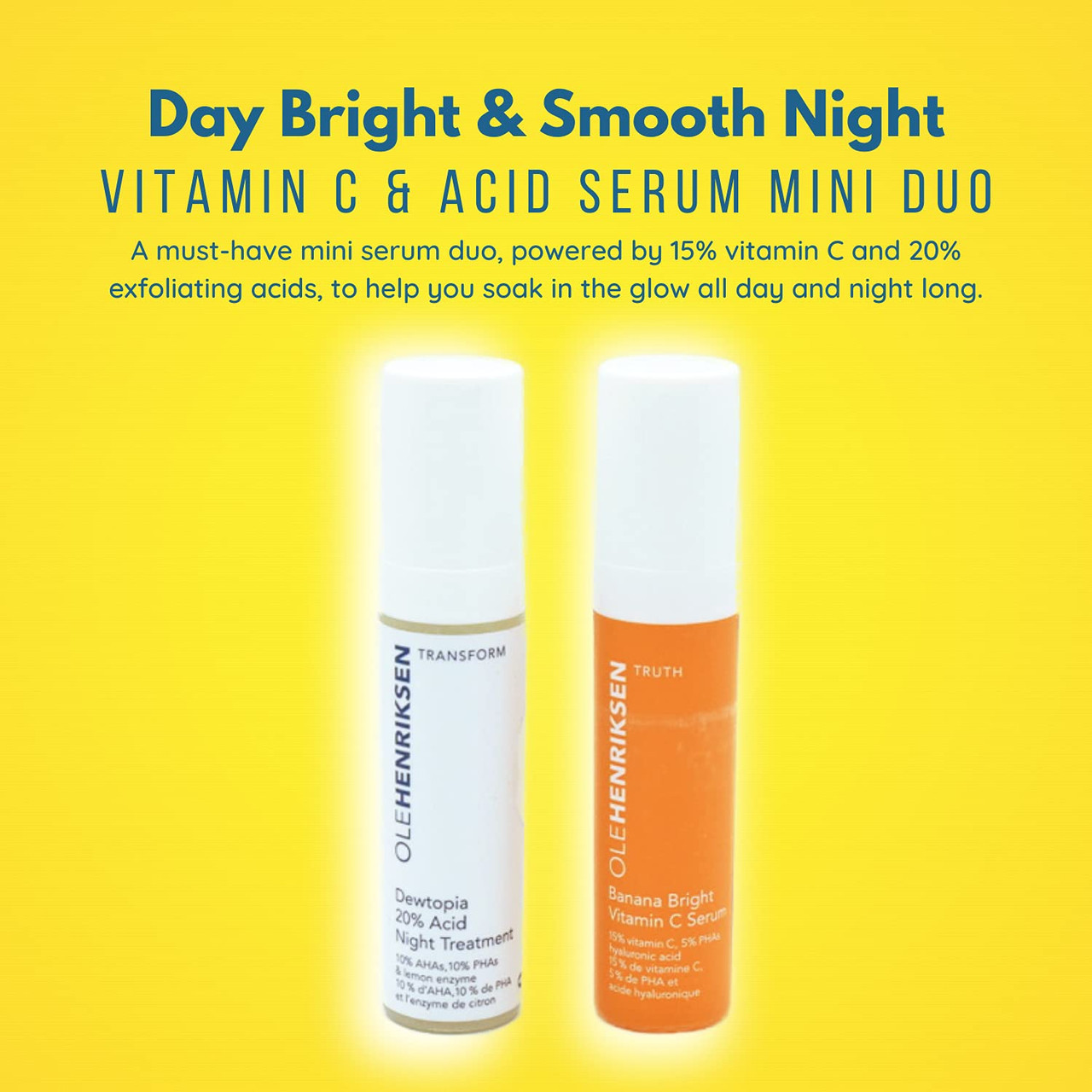 This brightening duo is a must have! Ole Henriksen Banana Bright Vitamin C  Serum and Ole Henriksen Dewtopia 20% Acid Night Treatment review, KHERBLOG