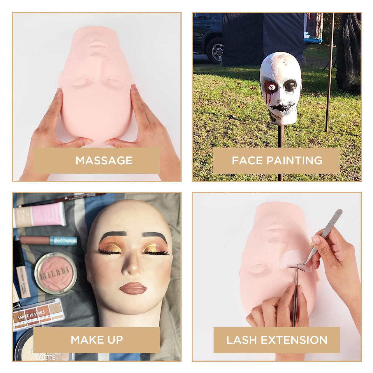 LASHVIEW Lash Mannequin Head, Practice Training Head,Make Up and