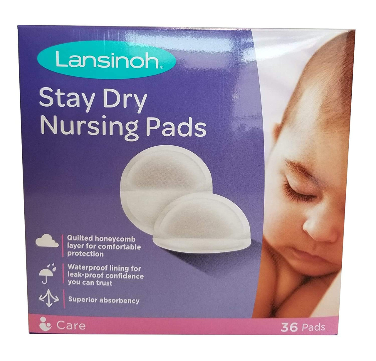 Lansinoh Stay Dry Nursing Pads, Medium - 36 ct