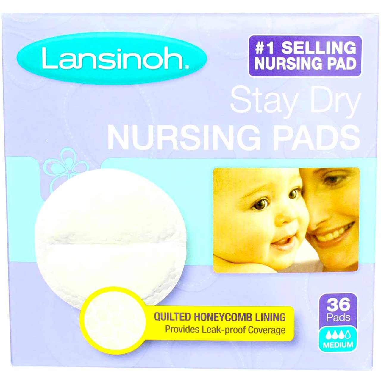 Lansinoh Stay Dry Disposable Nursing Pads for Breastfeeding, 200 Count  ,Pack of