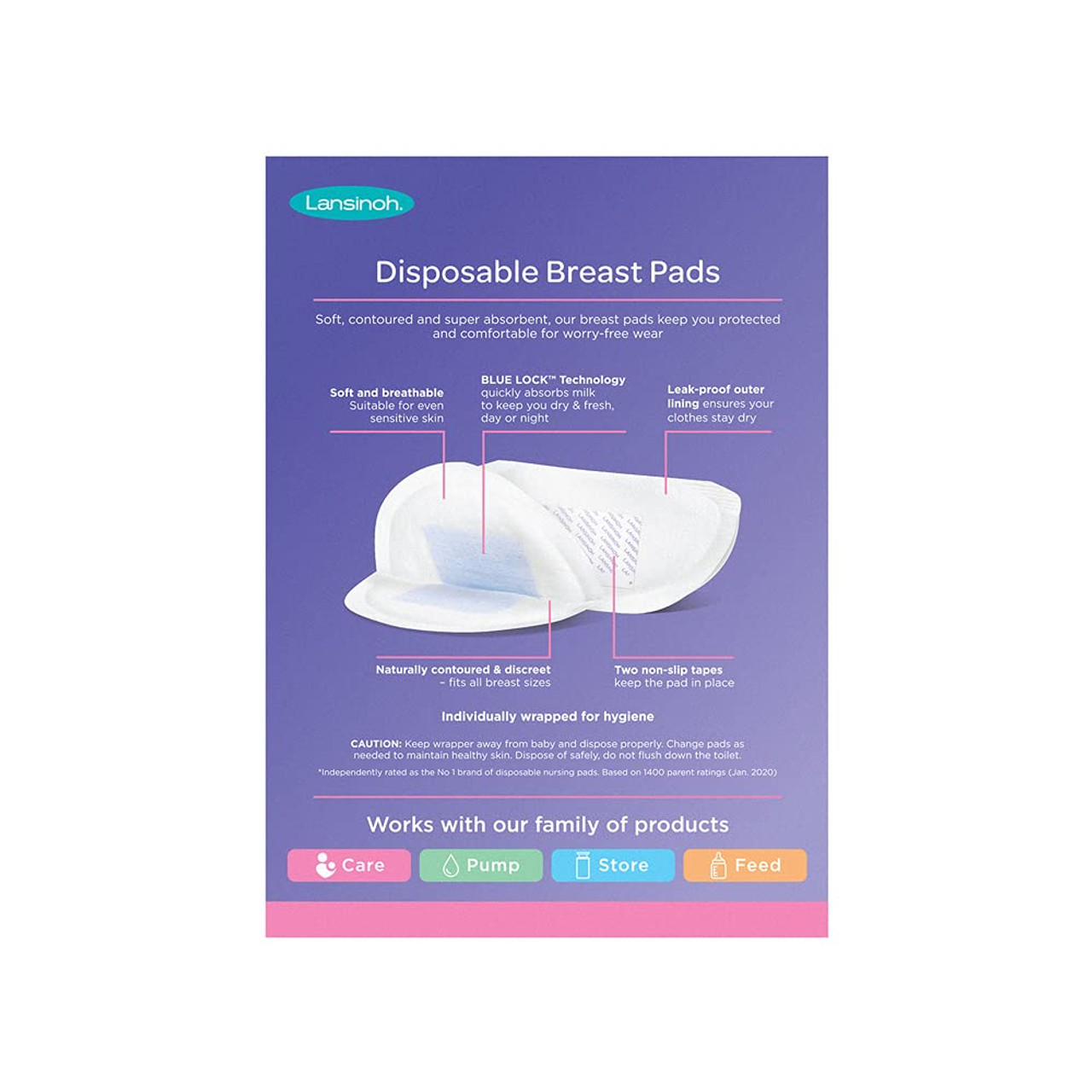 Lansinoh Stay Dry Disposable Nursing Pads for Breastfeeding, 200 Count  (Pack of 1)