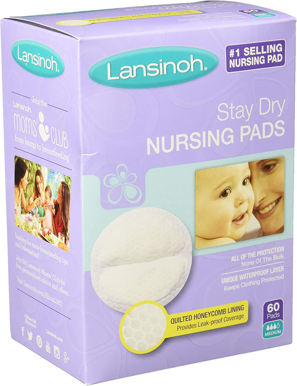 Lansinoh Stay Dry Disposable Nursing Pads for Breastfeeding, 108 Pads