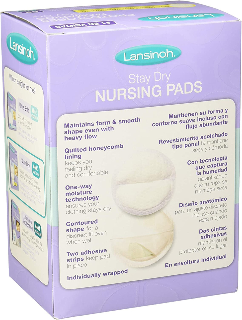 Lansinoh Stay Dry Disposable Nursing Pads, 60 Count