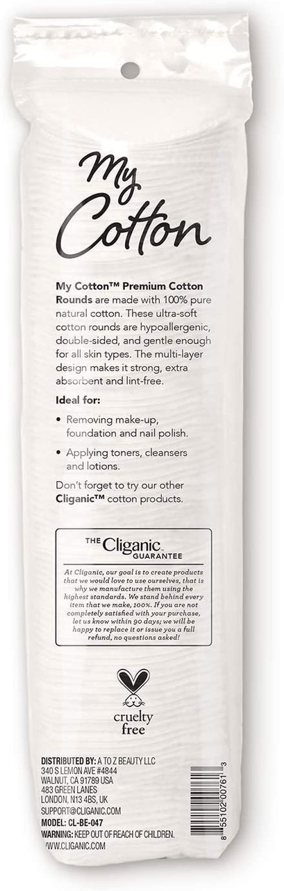 Premium Cotton Rounds Cliganic