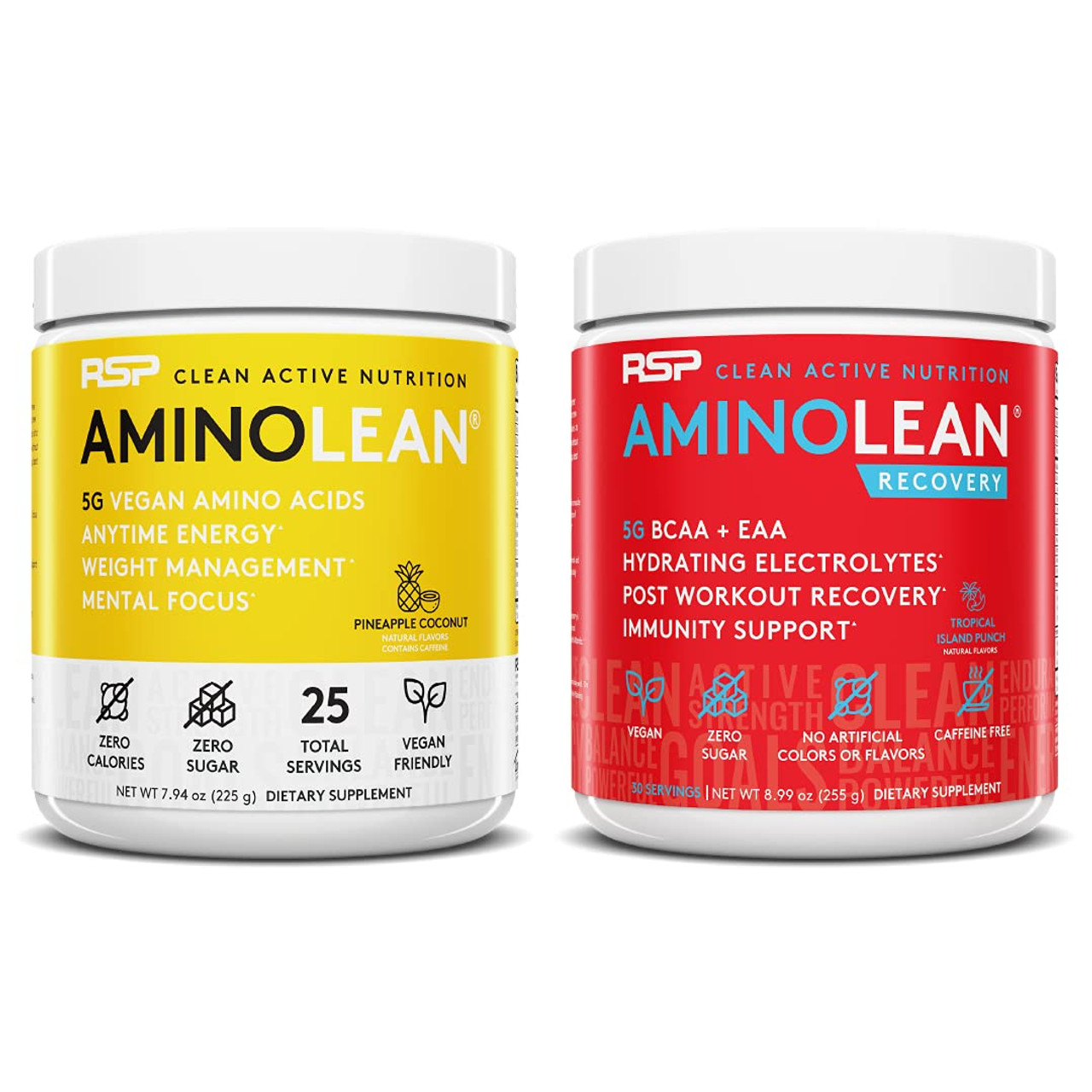 Vegan AminoLean Pre Workout Energy (Pineapple Coconut 25 ...