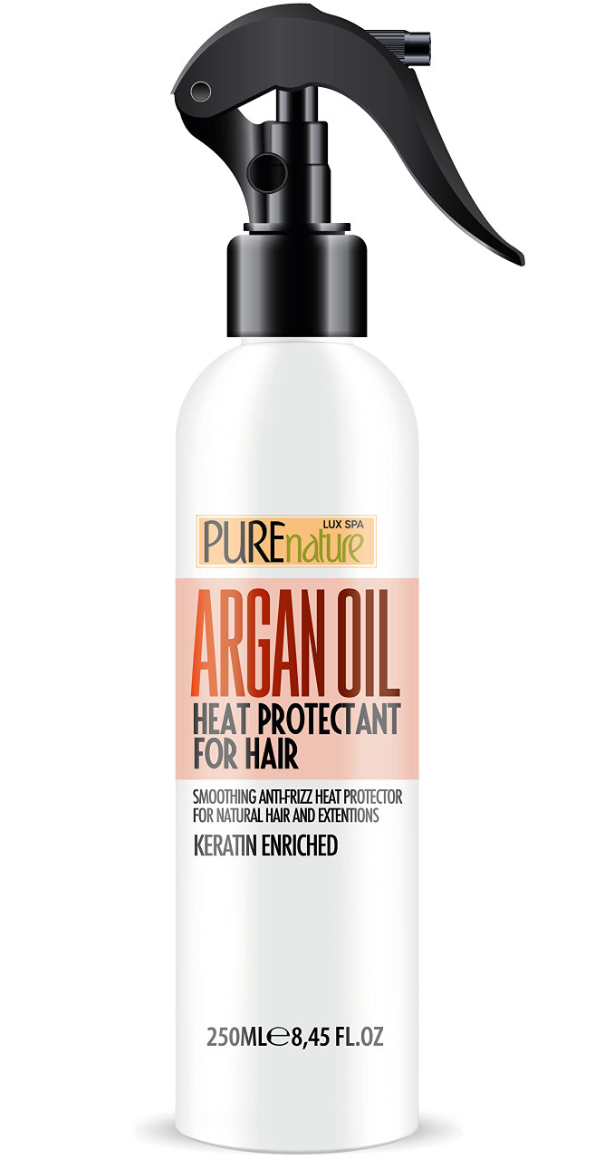 Heat Protectant Spray for Hair with Keratin and Moroccan Argan Oil
