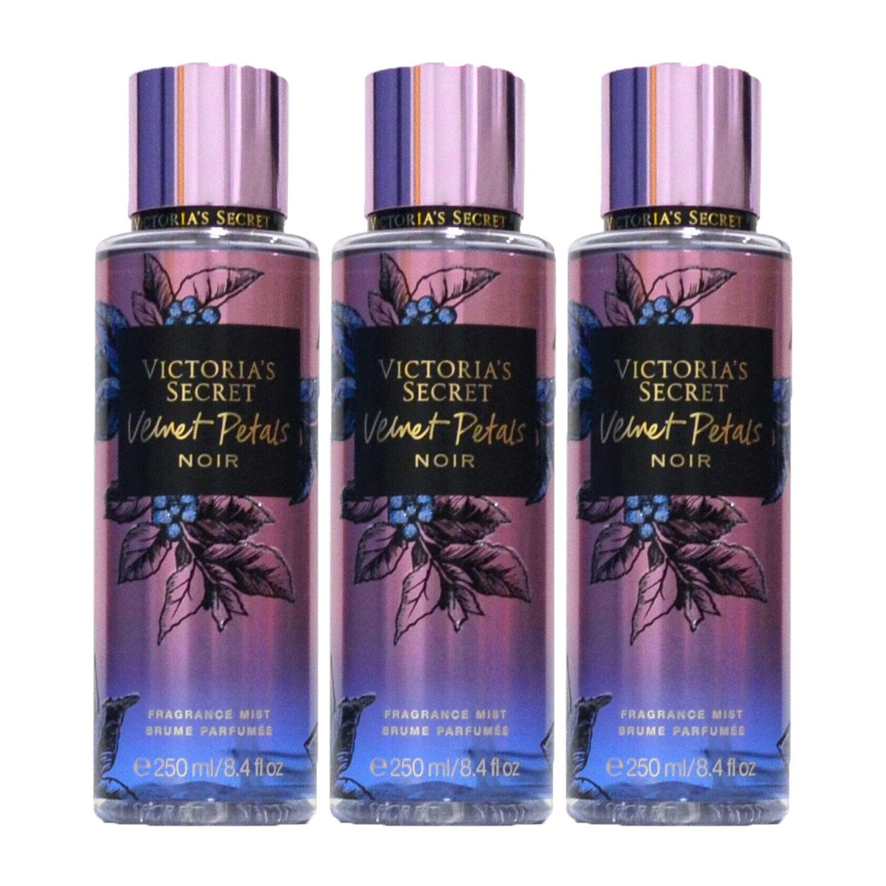 Victorias Secret Velvet Petals Noir Fragrance Mist Lot Of 3