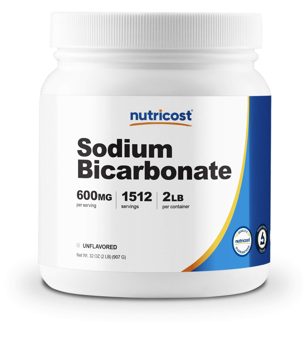 Nutricost Sodium Bicarbonate (2 LB) - 600mg Per Serving, Non-GMO, Gluten  Free
