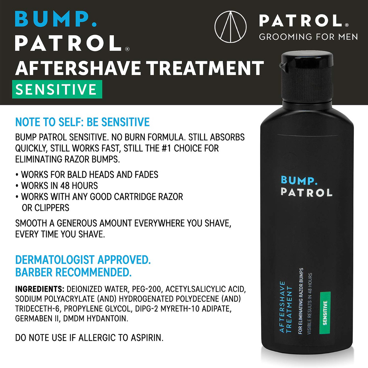 Bump Patrol Sensitive Strength Aftershave Formula Gentle After