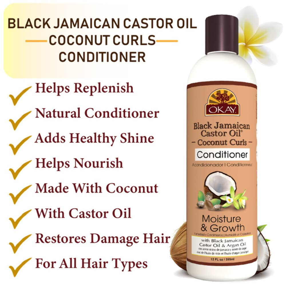 OKAY Jamaican Castor Oil Conditioner – Mit Schwarzem Rizinusöl & Arganöl (355 Ml)