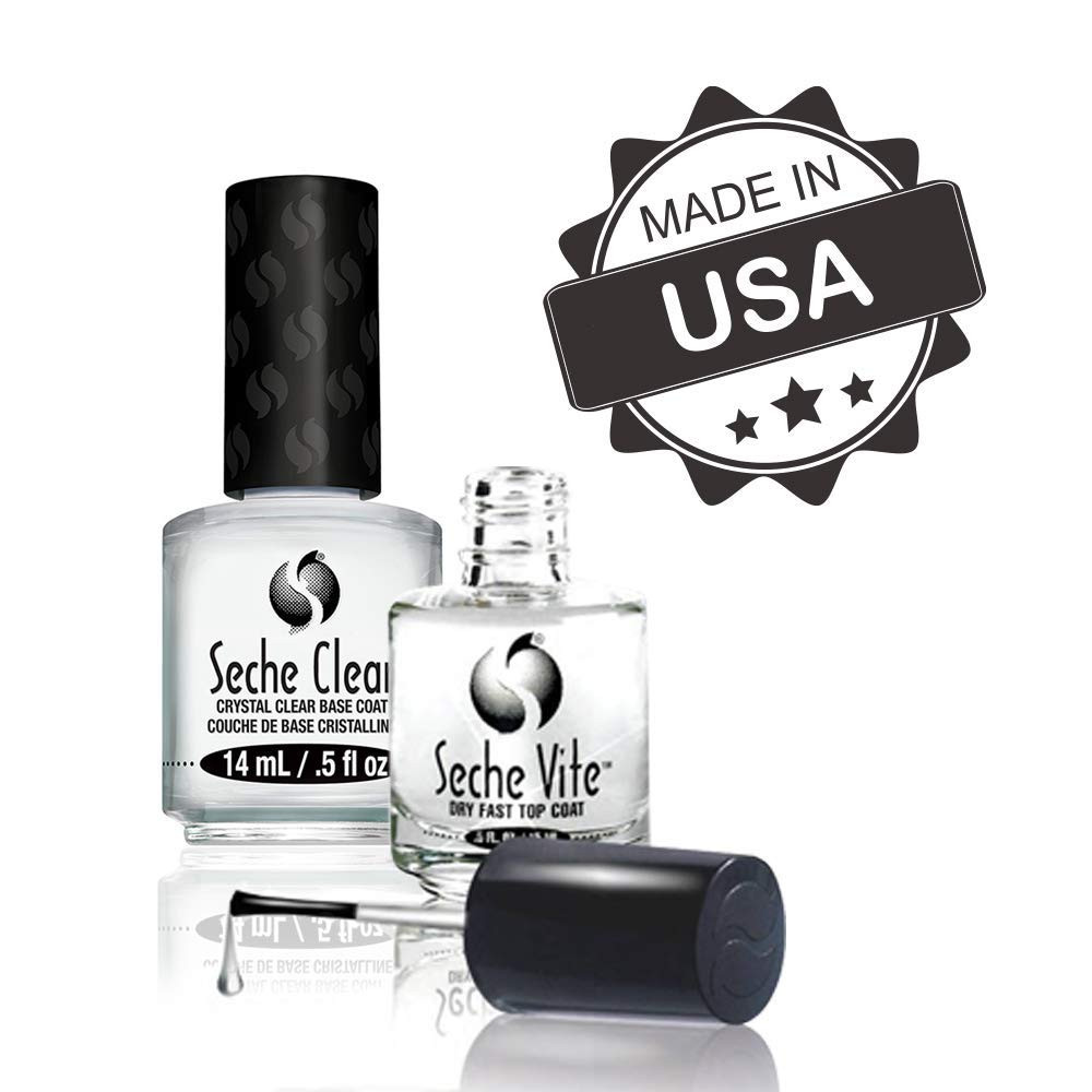 Seche Clear and Seche Vite Base Coat and Top Coat for Nail Polish