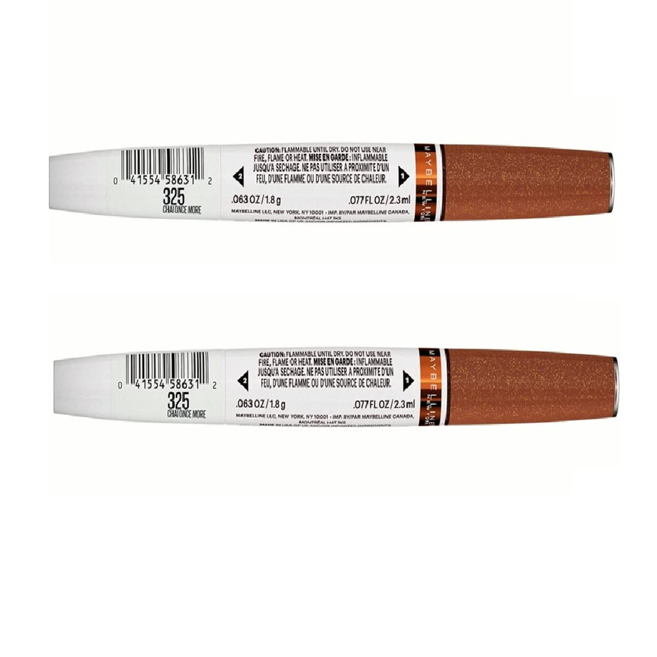 Pack of 2 Maybelline New York SuperStay 24 2Step Liquid Lipstick Coffee  Edition Chai Once More