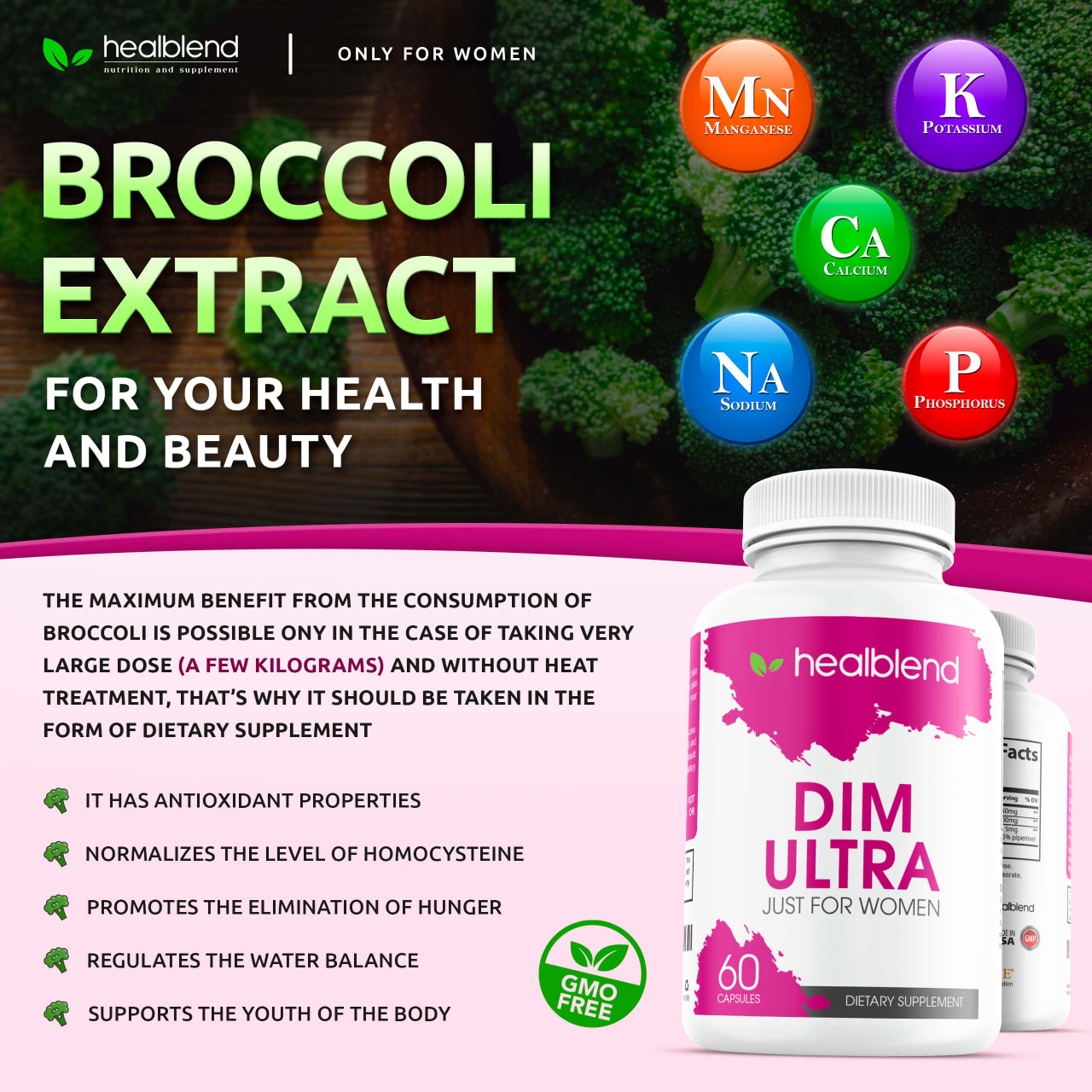 DIM Ultra Dietary Supplement 350mg with Bioperine, Diindolylmethane ...