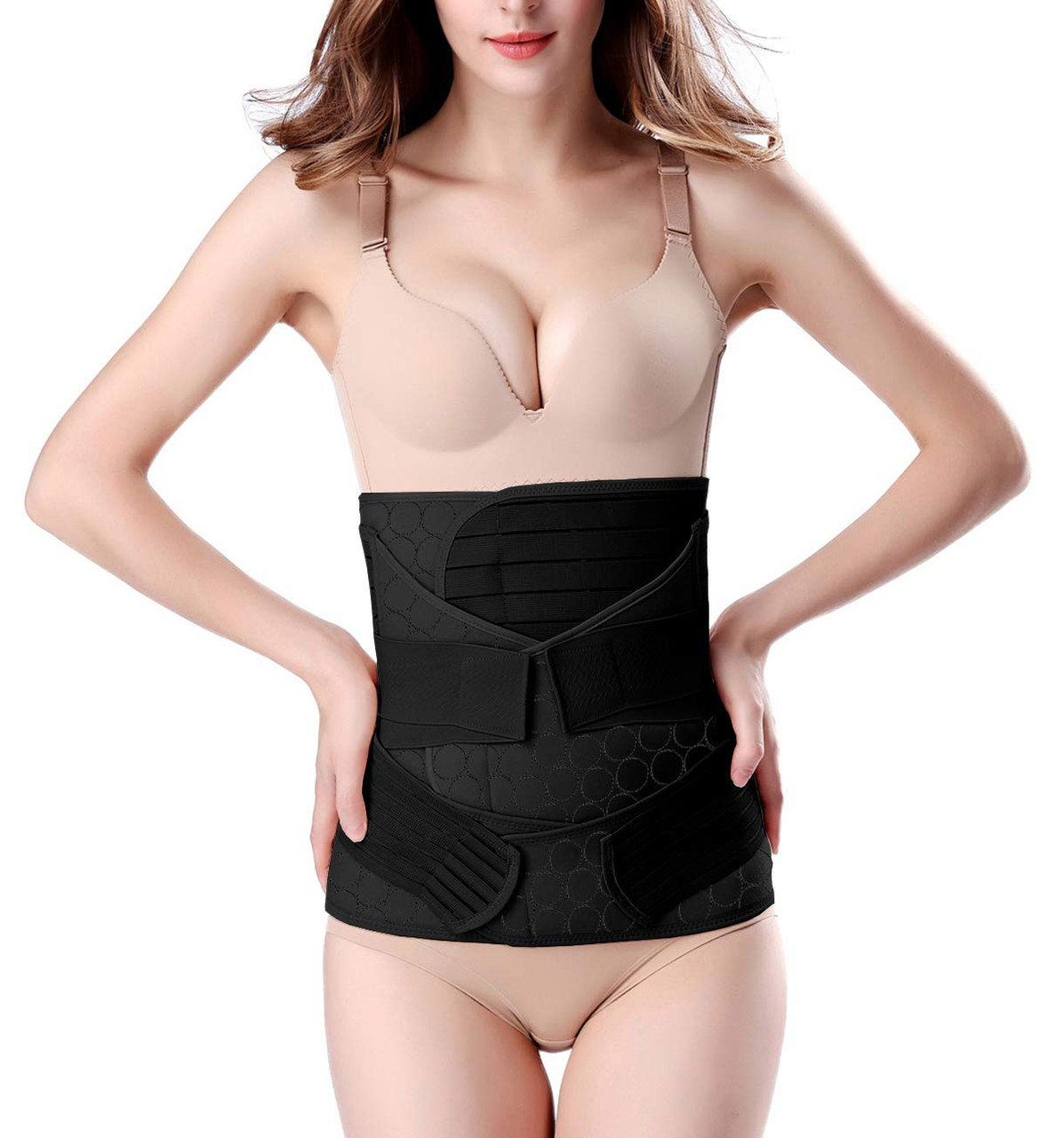 Fashion (Beige)3 In 1 Postpartum Belly Wrap Band Belt, C Section