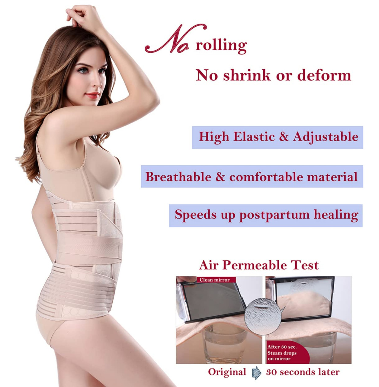 correction hollow corset breathable belt support postpartum abdomen with  elasticity women abdominal pregnant pelvic out shapeware top shirt