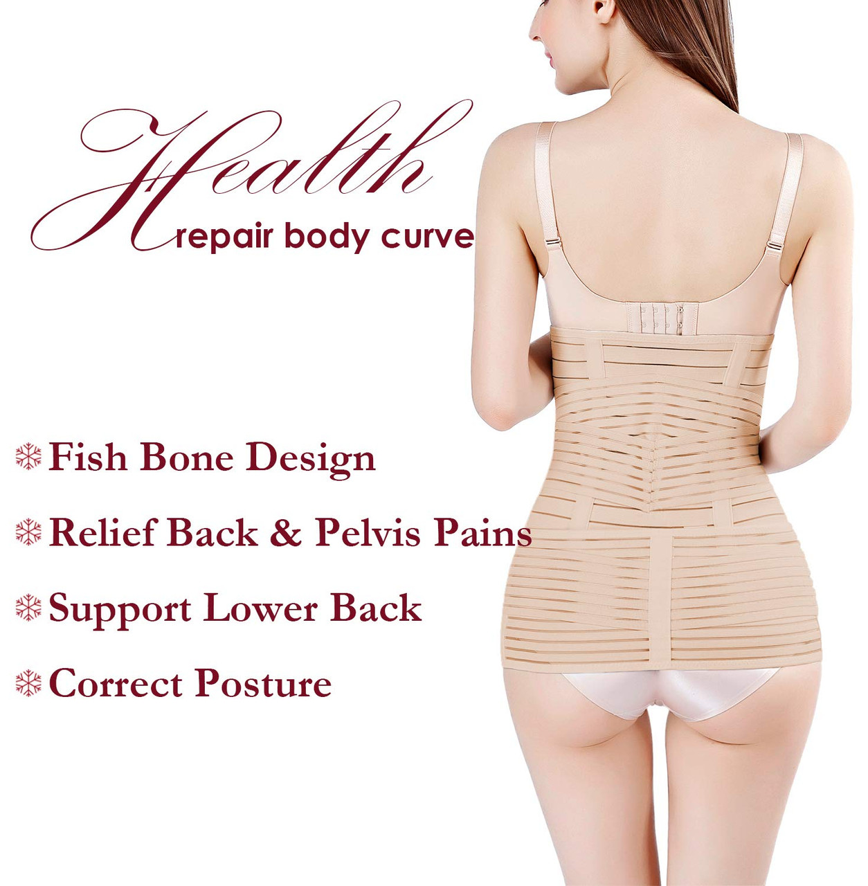 2 in 1 Postpartum Belly Wrap Waist/Pelvis Belt CSection Natural Labour Belly  Support Recovery Belt