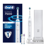 Oral-B 7500 Power Rechargeable Electric Toothbrush with Replacement Brush Heads and Travel Case, White