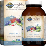 Garden of Life mykind Organics Whole Food Multivitamin for Men, 120 Tablets, Vegan Mens Vitamins and Minerals for Mens Health and Well-being, Certified Organic Vegan Mens Multi