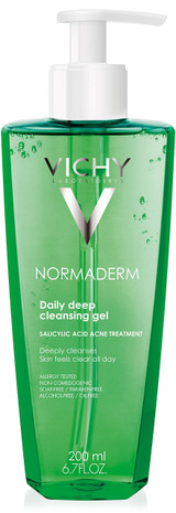 Vichy Normaderm Deep Cleansing Gel, Acne Face Wash with Salicylic Acid (6.2x4.4x18.4cm)