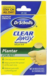 Dr. Scholl's Clear Away Wart Remover, Maximum Strength, Plantar for Feet - 24 ct