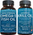 Antarctic Krill Oil and Triple-Strength Omega 3 Fish Oil Bundle, 1250 mg Krill Oil & 2,200 mg Fish Oil Per Serving Providing Omega 3 EPA and DHA Antarctic Krill Oil and Triple-Strength Omega 3 Fish Oil Bundle, 1250 mg Krill Oil & 2,200 mg Fish Oil Per Serving Providing Omega 3 EPA and DHA