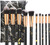 OLOOYA Makeup Brushes (10pcs +Bag) Marbling Handle Soft Powder Foundation Eyeshadow Lip Makeup Brush Set Cosmetic Tool -black OLOOYA Makeup Brushes (10pcs +Bag) Marbling Handle Soft Powder Foundation Eyeshadow Lip Makeup Brush Set Cosmetic Tool -black