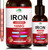 Liquid Iron Supplement For Women & Men,Organic Iron Complex With Folate,Vitamin C,B12 For Faster Absorption & Immune Support,Vegan(Strawberry,2 Fl Oz)