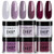 Azurebeauty Dip Powder Nail Set 6 Colors Fall Winter Purple Rose Red Glitter Natural Dipping Powder Starter Kit French Nail Art Manicure Diy Salon No Need Nail Lamp Cured