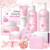 Novobey 9Pcs Sakura Body Bath Sets For Women With Body Wash Lotion Soap Bath Bomb Scrub Hand Cream & Lip Mask Travel Essentials Skincare For Women Girls Novobey 9Pcs Sakura Body Bath Sets For Women With Body Wash Lotion Soap Bath Bomb Scrub Hand Cream & Lip Mask Travel Essentials Skincare For Women Girls