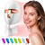 Tinkoola Red Light Therapy Mask For Face & Neck Led Face Light TherapyUsb C RechargeableInfrared Mask For Home Working Travel Yoga (White Gold)