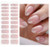 Jmeowio Gel Nail Stickers Glitter Light Pink Cured Gel Nail Strips Wraps