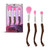 Profusion Cosmetics Monster Bash 3 Pc Face and Eye Brush Set Multifunctional Makeup Brushes For Cream And Powder Application Soft Bristles Pink
