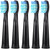 5pc Toothbrush Heads Compatible with Fairywill D7/D8/FW507/508, 551/917/959/D1/D3 (Black)
