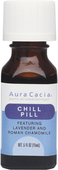 Aura Cacia Essential Solutions Oil Blend, Chill Pill, 0.5 Fluid Ounce (Pack of 2)