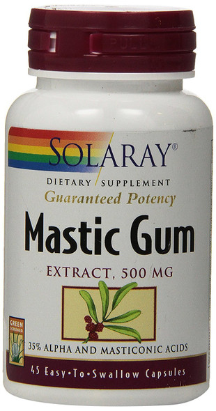 Solaray Mastic Gum Extract | Healthy Gastrointestinal and Digestive Function Support | 1000 Mg | 45 VegCaps, 22 Servings