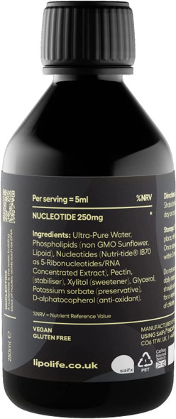 LLN1 Liposomal Nucleotide Complex  240ml  lipolife  Nucleotides are Micro nutrients That Form The Foundation of The Bodys RNA and DNA.