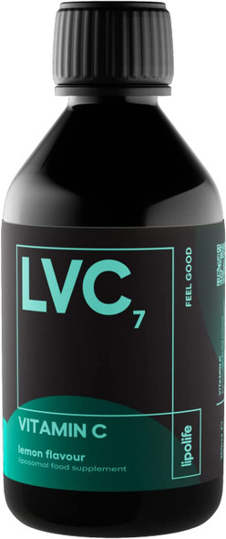 LVC7  liposomal Vitamin C  lemon flavour  240ml  alcohol free  lipolife  advanced nutrient delivery