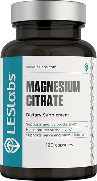 LES Labs Magnesium Citrate  NonGMO Supplement  750mg  120 Capsules