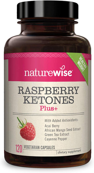 NatureWise Raspberry Ketones Plus  Advanced Antioxidant Blend Boosts Energy Supports Normal Weight  Metabolic Processes Vegan  GlutenFree 2 Month Supply  120 Veggie Capsules