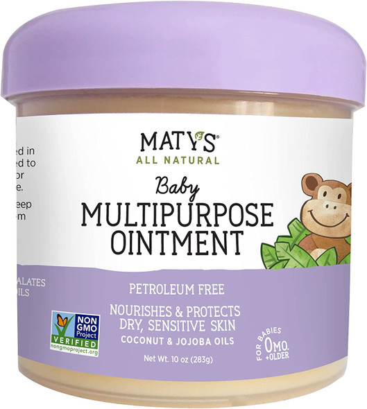 Matys All Natural Multipurpose Baby Ointment  Petroleum  Fragrance Free  Made with Coconut  Jojoba Oils  10 oz.