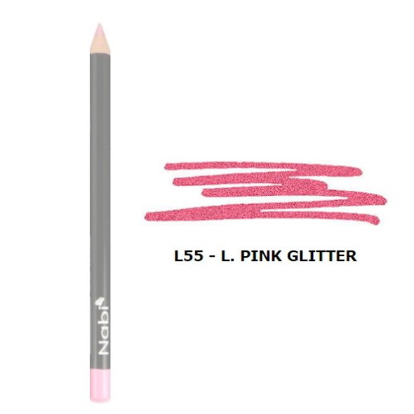 3 Pack Nabi Cosmetics Lip Pencil  L. Pink Glitter